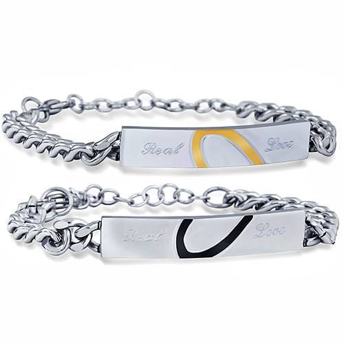 Image Title Matching Heart Piece Couple Bracelet - Couple Set